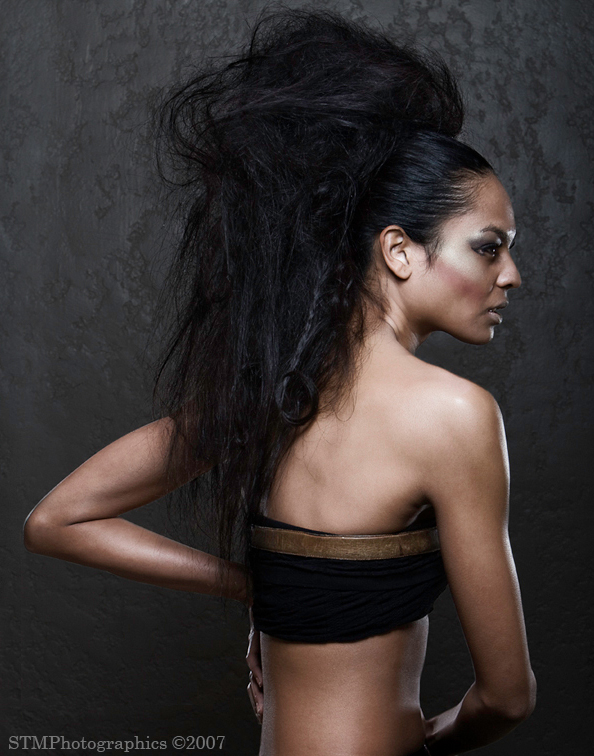 Female model photo shoot of Capello Salon and kmo by Shaun Mendiola