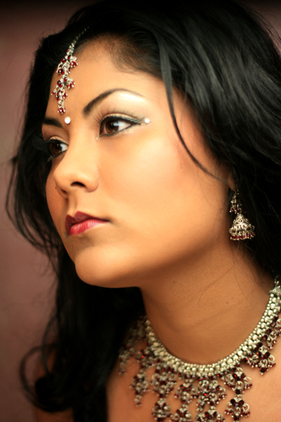 Female model photo shoot of Xtina_makeup artist and Seema S by LeDeux Art in Ledeux Manor, makeup by Xtina_makeup artist