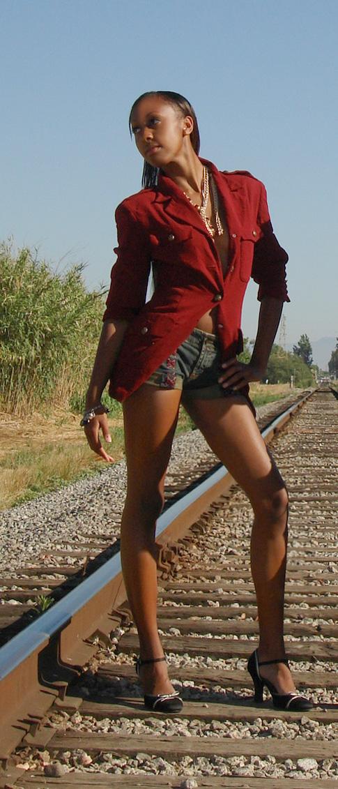 Female model photo shoot of Quania Love Jones in Old Train Tracks, Fremont CA