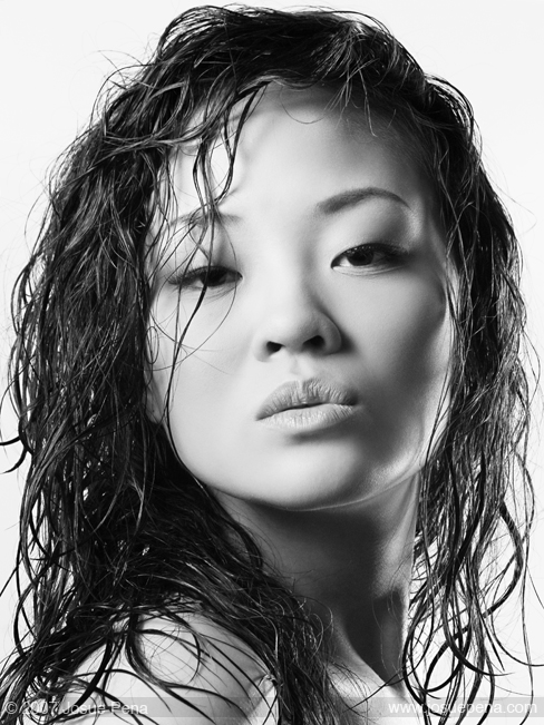 Female model photo shoot of Subrina Zhao by Josue Pena in LA studio  08, makeup by Alfred Mercado