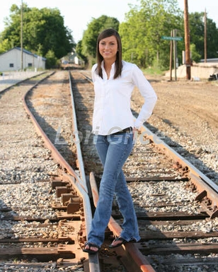 Female model photo shoot of Kelli Rushing in Statesboro Railroad