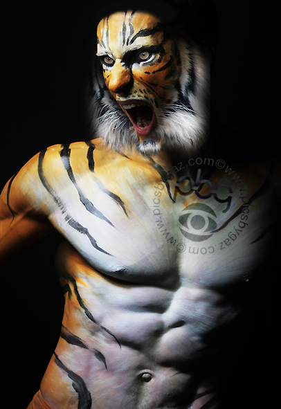 Male model photo shoot of PBG-bodypainting by picsbygaz in London 