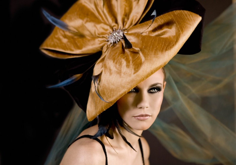 Female model photo shoot of Jlynn Johnson by Stacey Weisser, wardrobe styled by ArturoRios Hat designer, makeup by Olga MUA