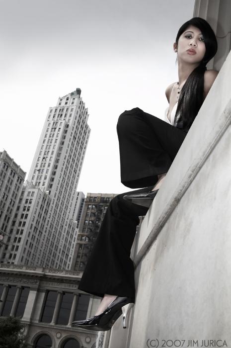 Female model photo shoot of Jade Nyte by Jim Jurica in Millenium Park