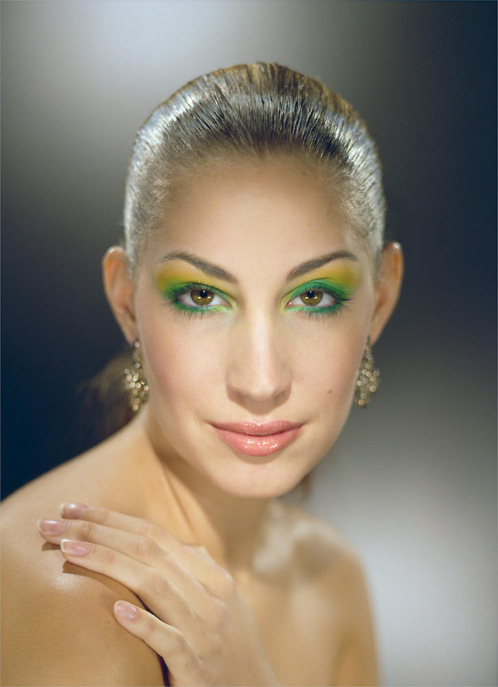 Female model photo shoot of Sandra Mesrine in Chicago, in studio, makeup by Risa Poe