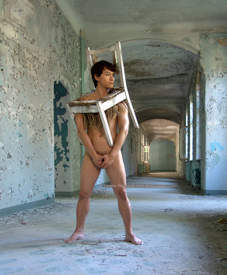 Male model photo shoot of Henning von Berg and JeremyTang in Former Imperial Hospital Beelitz, Germany