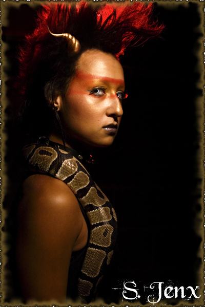 Female model photo shoot of Bete_Noire by s. jenx, makeup by Krysi King