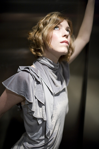 Female model photo shoot of Gwynne Chaplock in Calatrava - Art Museum Event - elevator