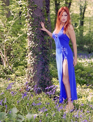 Female model photo shoot of lauren langely in In the Bluebell woods, Near Penshaw