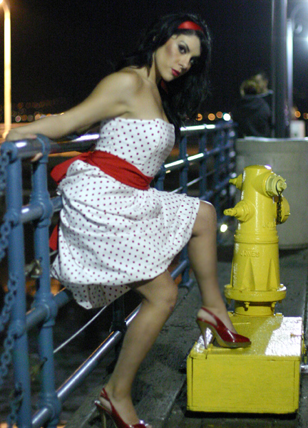 Female model photo shoot of SHY VIOLET CLOTHING