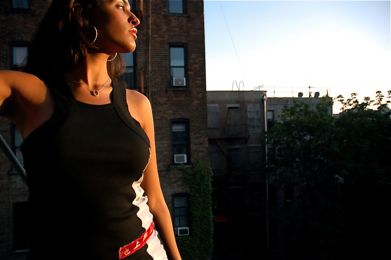 Female model photo shoot of JenaRose in Brooklyn, NY Rooftop