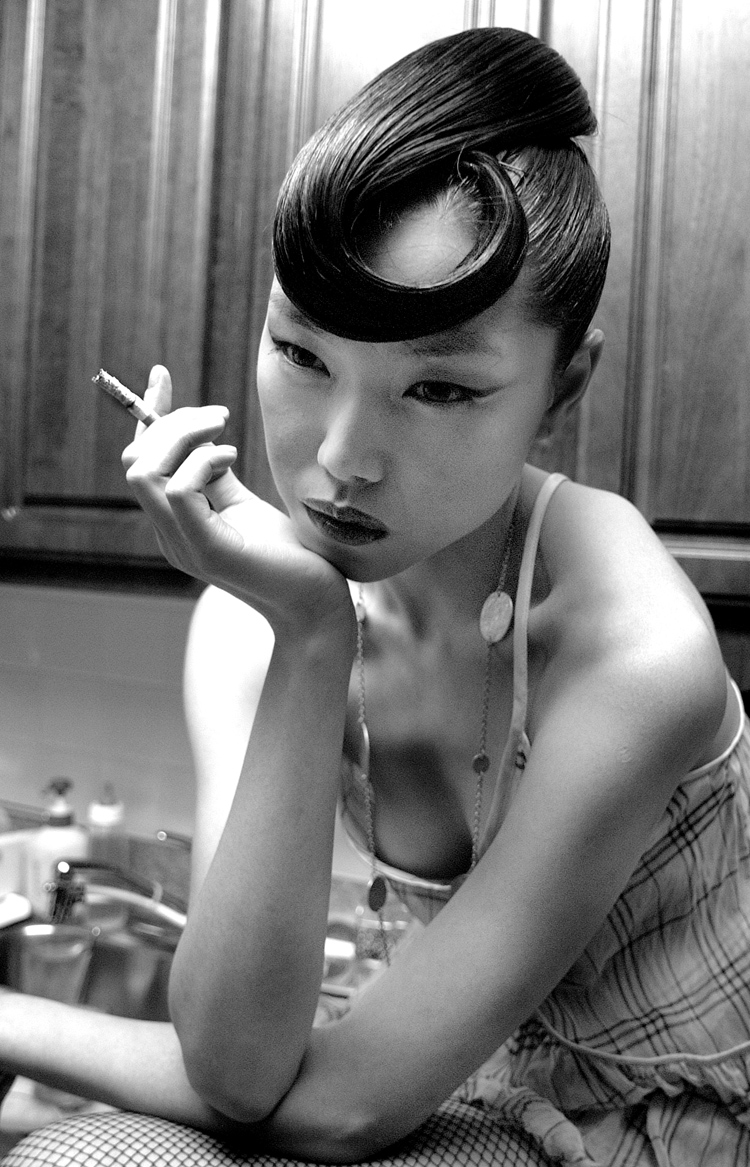 Female model photo shoot of C H I Z U K O by Bogdan Tiflinsky, wardrobe styled by BHill