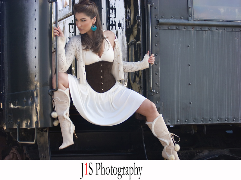 Female model photo shoot of Meschantes Couture and Evan Stacy by Terrence Jones Photo, hair styled by DJIN SALON