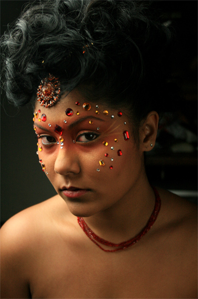Female model photo shoot of Xtina_makeup artist and Seema Sharmz by LeDeux Art