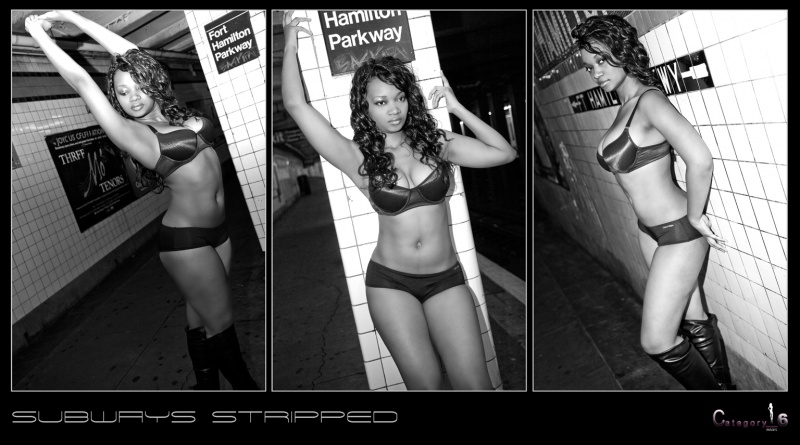Male and Female model photo shoot of Subways Stripped and Chanell Lindy by C    A    T    _    6 in Brooklyn, NY