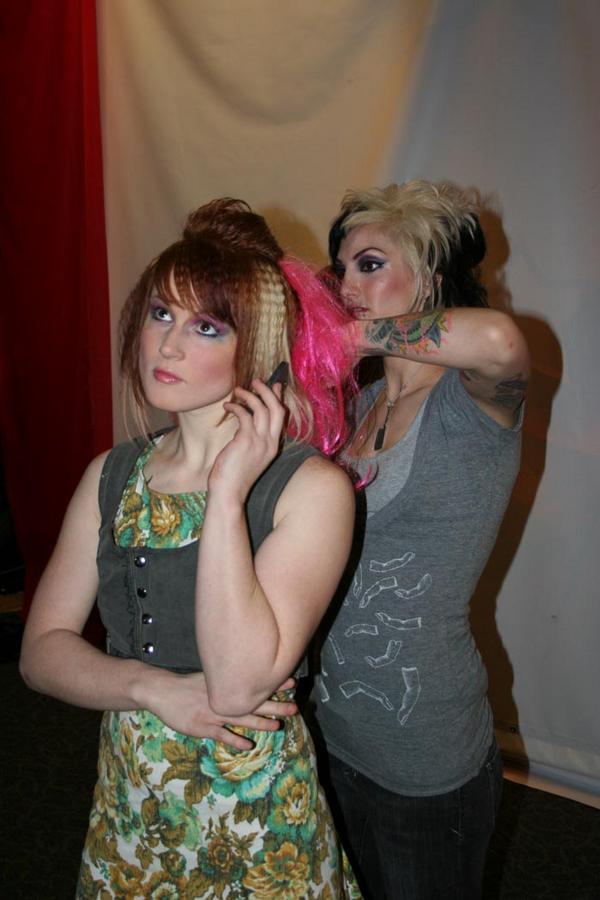 Female model photo shoot of Heart of Glass in Invizible Fashion Show , hair styled by wakeangel