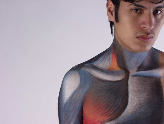 Male model photo shoot of edgar britto, body painted by Bodies of Paint