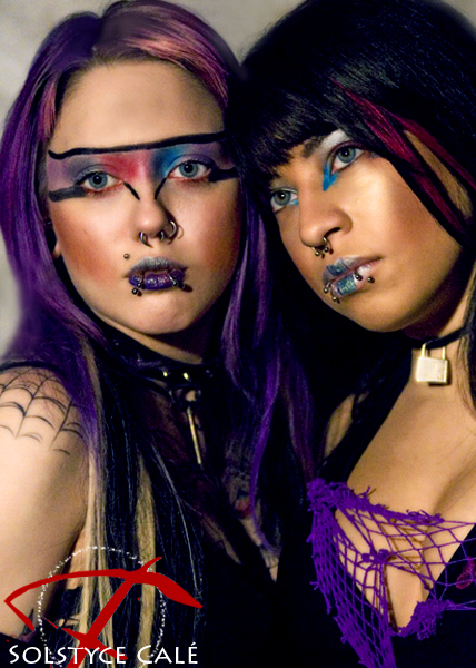Female model photo shoot of Krysi King, Keycifer Black and Zombii DeVille by Solstyce Cal in The Fall Studios