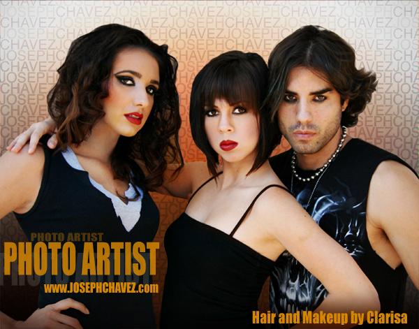 Female and Male model photo shoot of Erica Danae, CAZZ and _China_ in Chino, CA, makeup by Makeup by Clare