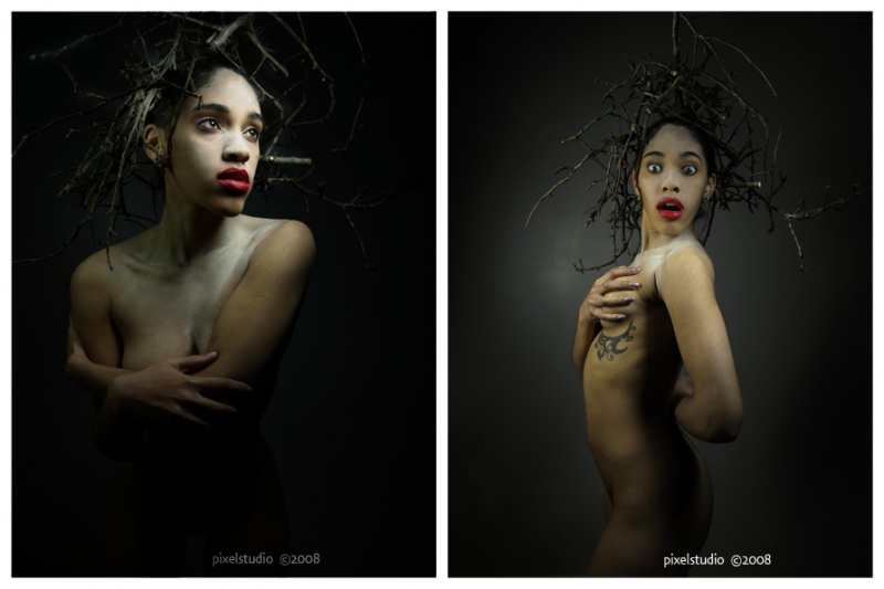 Male and Female model photo shoot of Pixelstudio and Karniflora in my studio