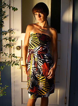 Female model photo shoot of Mixie Clothing in Laguna Beach CA