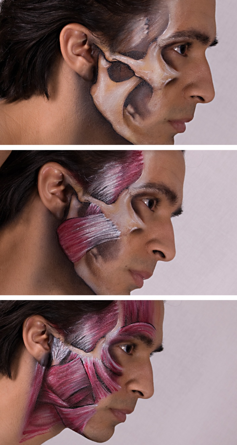 Male model photo shoot of Miguel Rios, body painted by Lisa Berczel