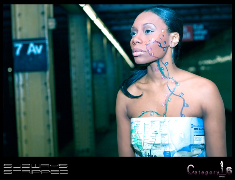 Male and Female model photo shoot of Subways Stripped and Safi K by C    A    T    _    6 in Brooklyn, NY, makeup by Rosaline Arthur