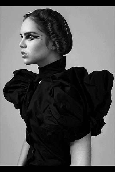 Female model photo shoot of RoseNoelle by J O N A T H A N, makeup by Risa Poe
