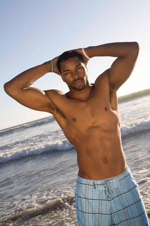 Male model photo shoot of Valentino Shepard in Huntington Beach, CA, makeup by Audra Beth