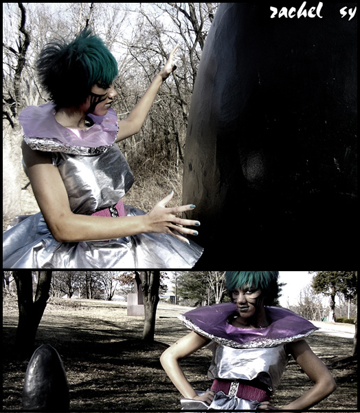 Female model photo shoot of Ratchet Stardust - P and tia in Laumeier Sculpture Park, makeup by Meena Heartsong