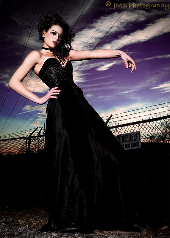 Female model photo shoot of Meschantes Couture and Ashley Lackore by 11097, makeup by Whos The Fairest