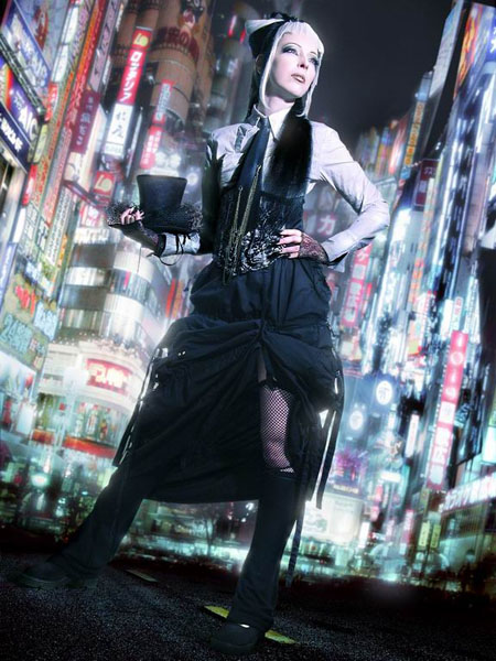 Female model photo shoot of Heavy Red Couture Noire and Donna Ricci in Tokyo, Japan (virtually)