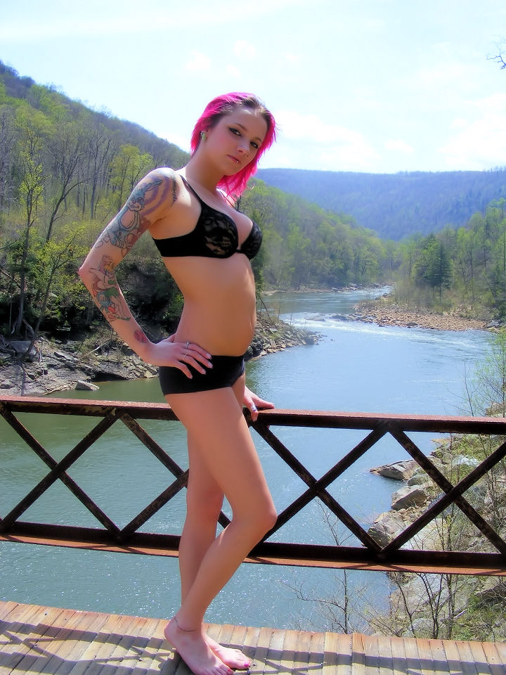Male and Female model photo shoot of Hidden Visionz and xPiPeRx in Blue Hole, WV