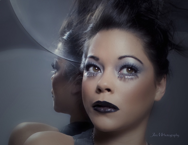Female model photo shoot of JenM Photography and Katerina Gonzalez in Studio J, makeup by BLACK MAJIC