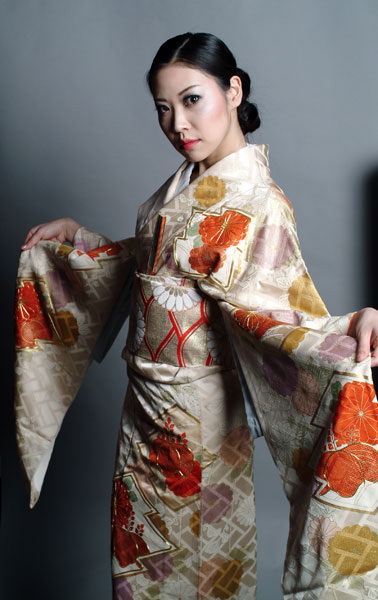 Female model photo shoot of Kitsuke kimono dressing and Tsubaki by stevejonesimages in M1NT, Jermyn Street, London, UK, wardrobe styled by Kitsuke kimono dressing