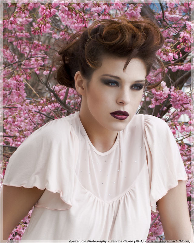 Female model photo shoot of Kristen Rautenbach in Portland, OR, makeup by Sabrina Cayne 