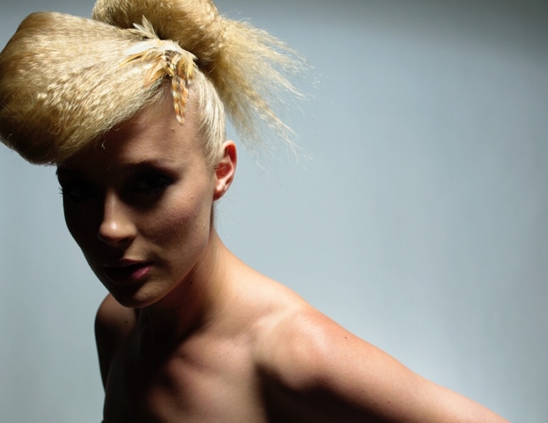 Female model photo shoot of melissa  jaqua, hair styled by melissa  jaqua