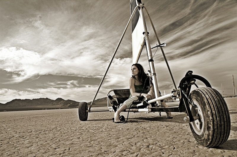 Male and Female model photo shoot of Photocraft Las Vegas and Leslie Chester in Ivanpah Dry Lakebed