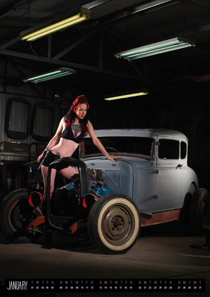 Female model photo shoot of Kitty Elixir in Someones garage