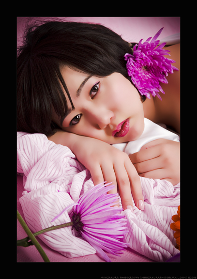 Female model photo shoot of Minizakura Photography, makeup by Iris Cho