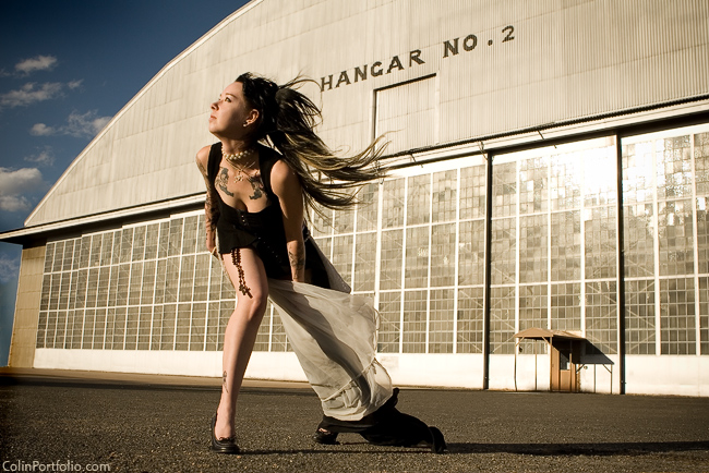 Female model photo shoot of Natalija Nyx in Hangar no. 2