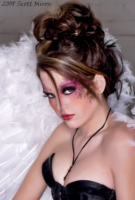 Female model photo shoot of xShattered_Starx by Scott Miron in Saint Paul,MN., makeup by Sarah Lynn Morrison