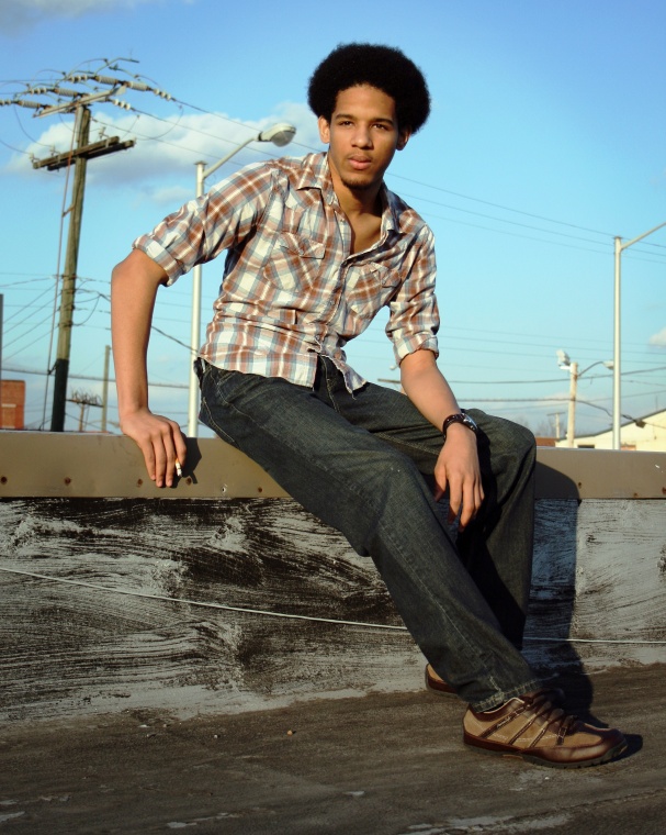 Male model photo shoot of Jamall Evans by Yves Duchamp - Femme in Rooftops - Petersburg
