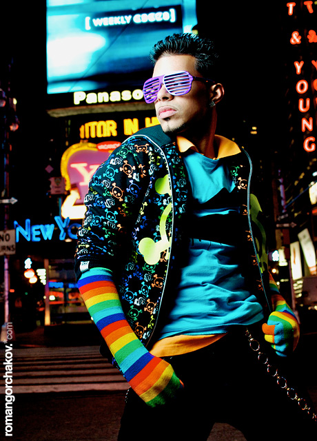 Male model photo shoot of Bryan V by Roman Gorchakov in 42nd St Time Square