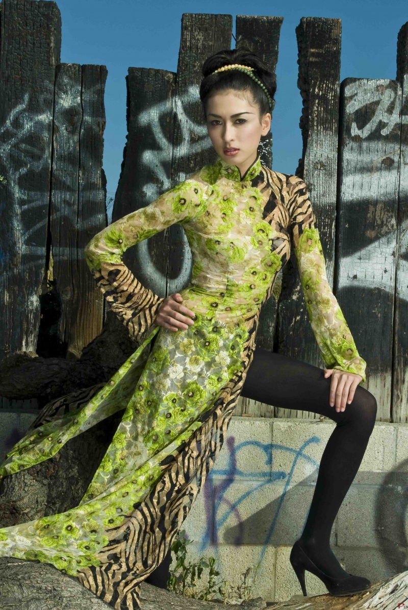 Female model photo shoot of Arezoo T Namazi and Heather Nguyen by David Nguyen Studio, clothing designed by NTai Beauty and Fashion