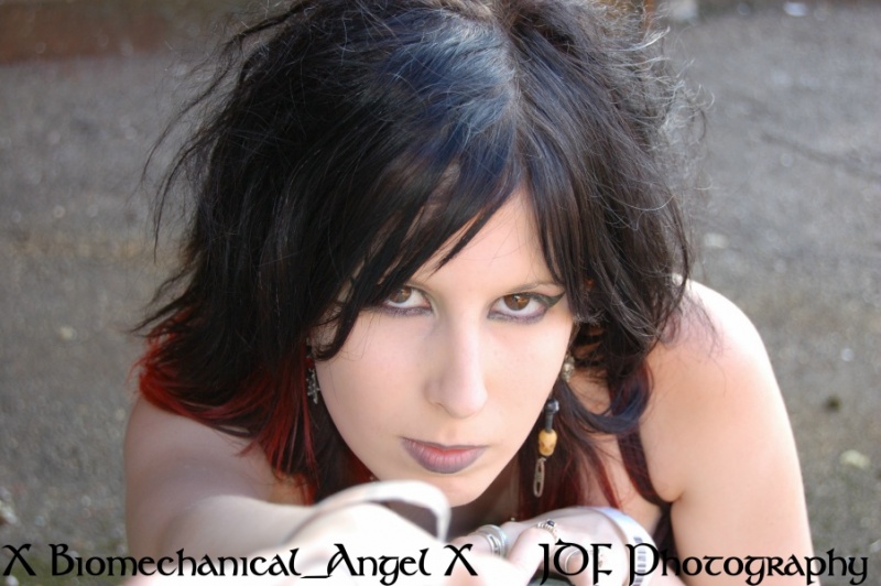Female model photo shoot of Xbiomechanical_angelX by JDF Photography