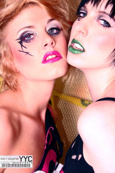 Female model photo shoot of Shannon Byrne, Leggy Lawless and Dani Nicol by YYC Studio in Calgary, makeup by Shannon Byrne