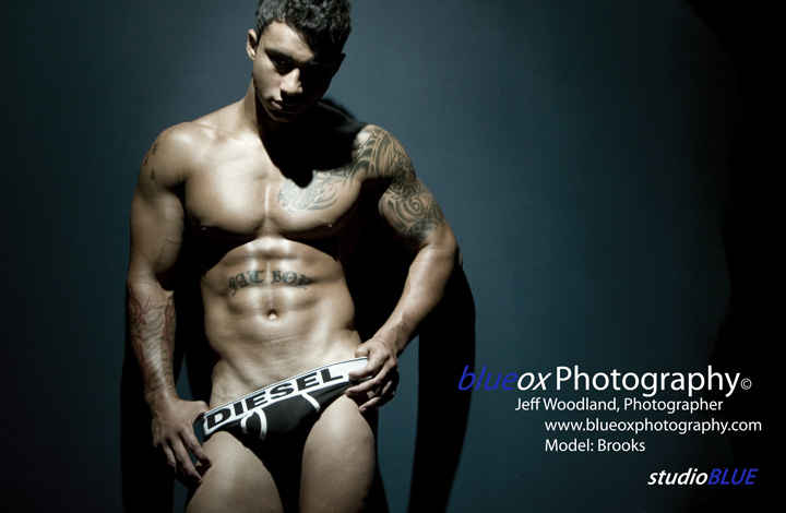 Male model photo shoot of blueox Photography  and Brooks M in studioBLUE