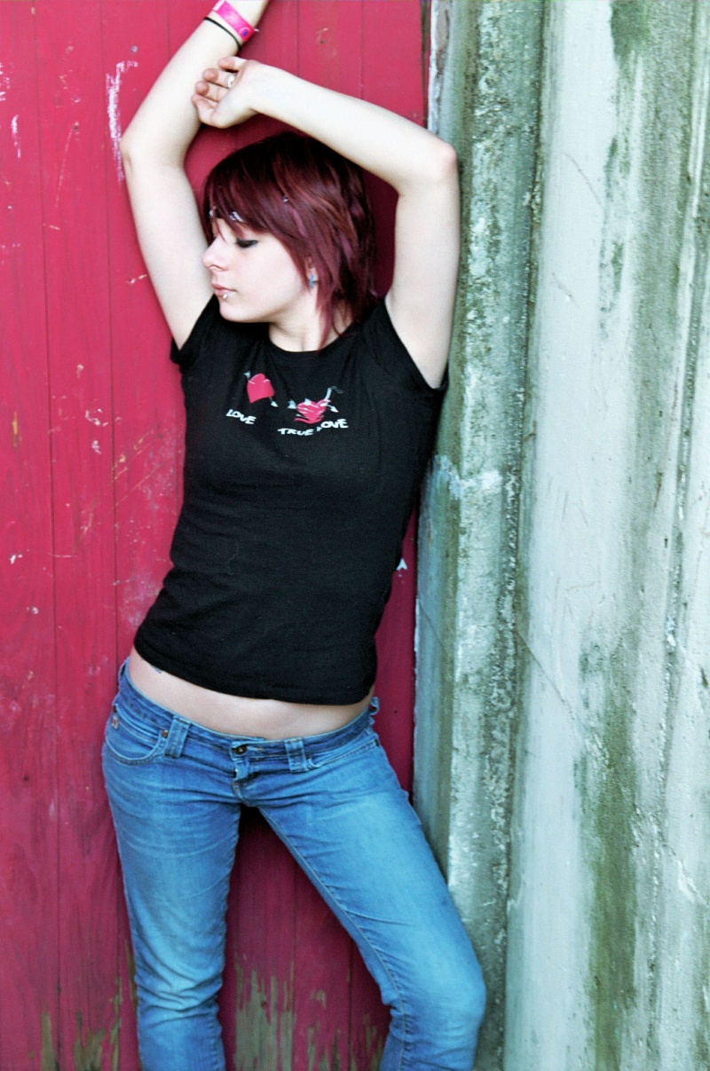 Female model photo shoot of Selene Cleveland by Headshot Pin-Ups in near a door.