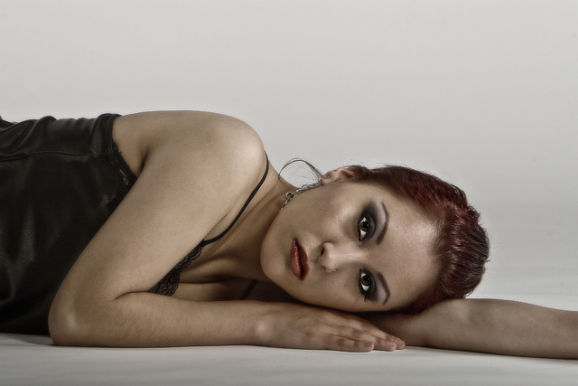 Female model photo shoot of Cristy Sanchez by drfishelphotography in Studio